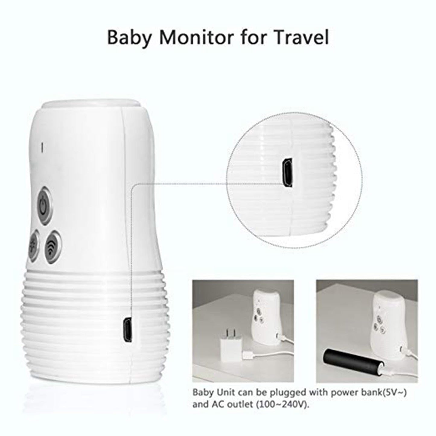 Baby Monitor Audio Only, Baby Sound Monitor for Baby Sleeping 2.4GHz Wireless Two Way Talk Night Light Noise Detection, 20 Hours Standby Time