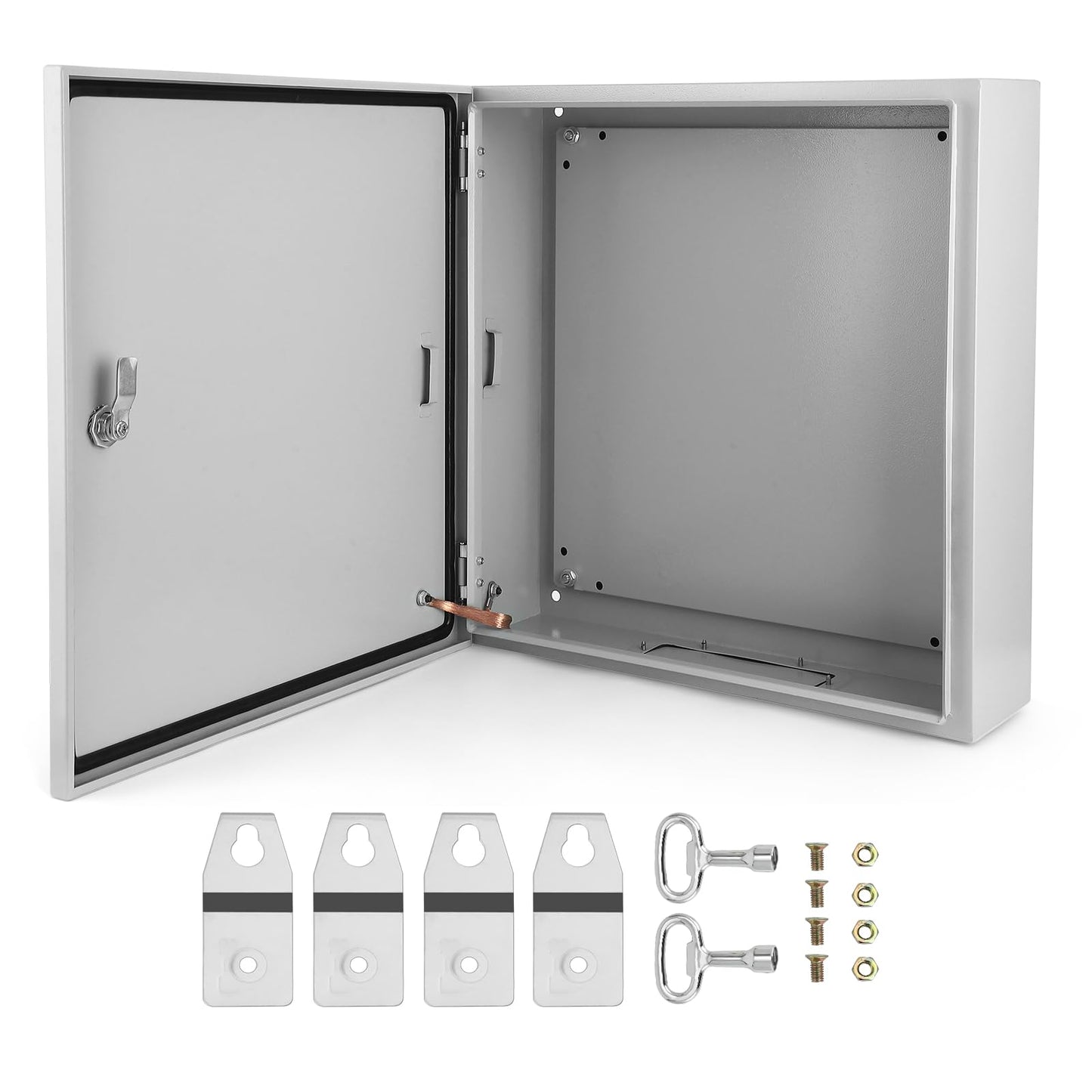 Electrical Box, 24x24x8 NEMA 4X Steel Electrical Box, IP66 Waterproof & Dustproof, Outdoor/Indoor Electrical Junction Box, Lockable Junction Box