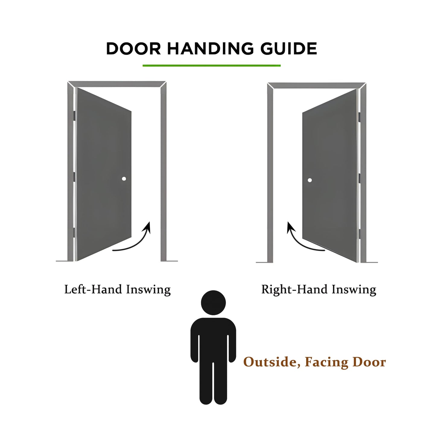 Fiberglass Front Entry Door, 36'' X 80" Black Exterior Door Left Hand Inswing with Brickmould, Vinyl Frame, Woodgrain Finish Knock-Down Door, 6-Lite Low-E Glass Energy Efficiency for Home's Entrance