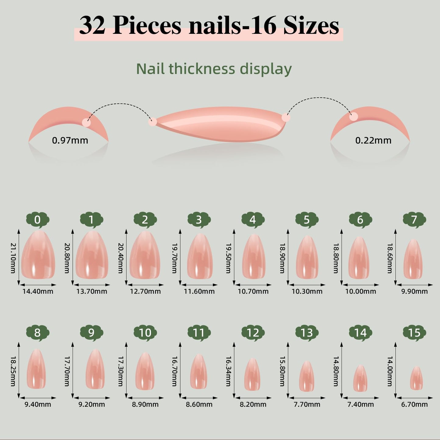 Sifvoo Purple Press On Nails Short Almond, Glossy Reusable Press On Nails for Women, 32 Count 16 Sizes Nail Kit with Glue (SV-13)