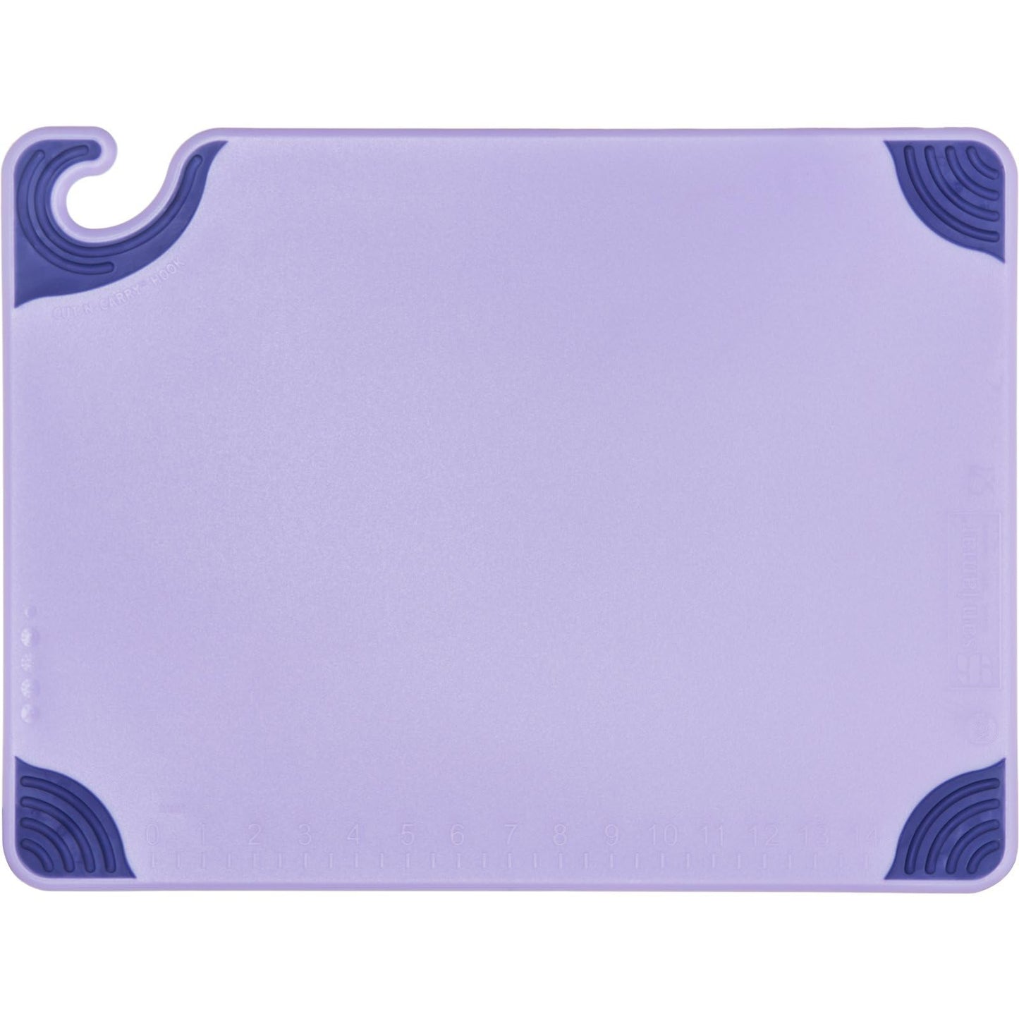 San Jamar Saf-T-Grip Cutting Board for Restaurants, Saf-T-Zone Cutting Board, 15" X 20", Purple (Pack of 6)