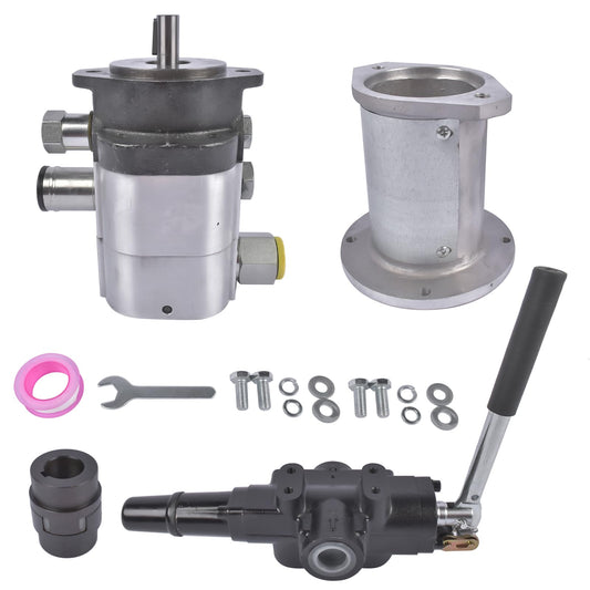 OFMCBSRHL Hydraulic Log Splitter Pump 22GPM 2-Stage Gear Pump, HI/LO Gear Pump, 2 Stage 4000PSI Aluminum Hydraulic Gear Pump + Valve Coupling Installation Base