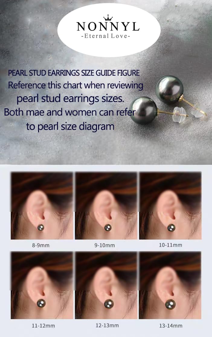 Gifts for Wife Women - Tahitian-Black-Pearls-Earrings for Wedding Anniversary Gfits Jewelry, Birthday Gift for Women, Christmas, Mother's Day & Valentine's Day Gifts for Her