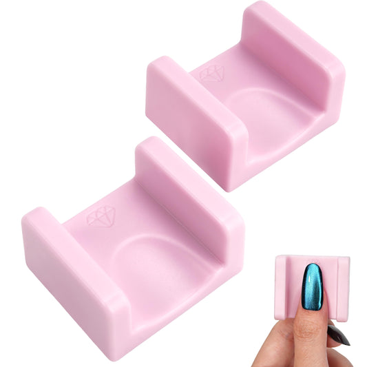 FANTOVO Nail Magnet for Cat Eye Velvet Nails, U-Shaped Magnet for Nails, Magnetic Nail Polish Tool for Cat Eye Velvet Effect, N48 Strong Pull Force, 2 Packs, Pink (NOT 3D-Printed)