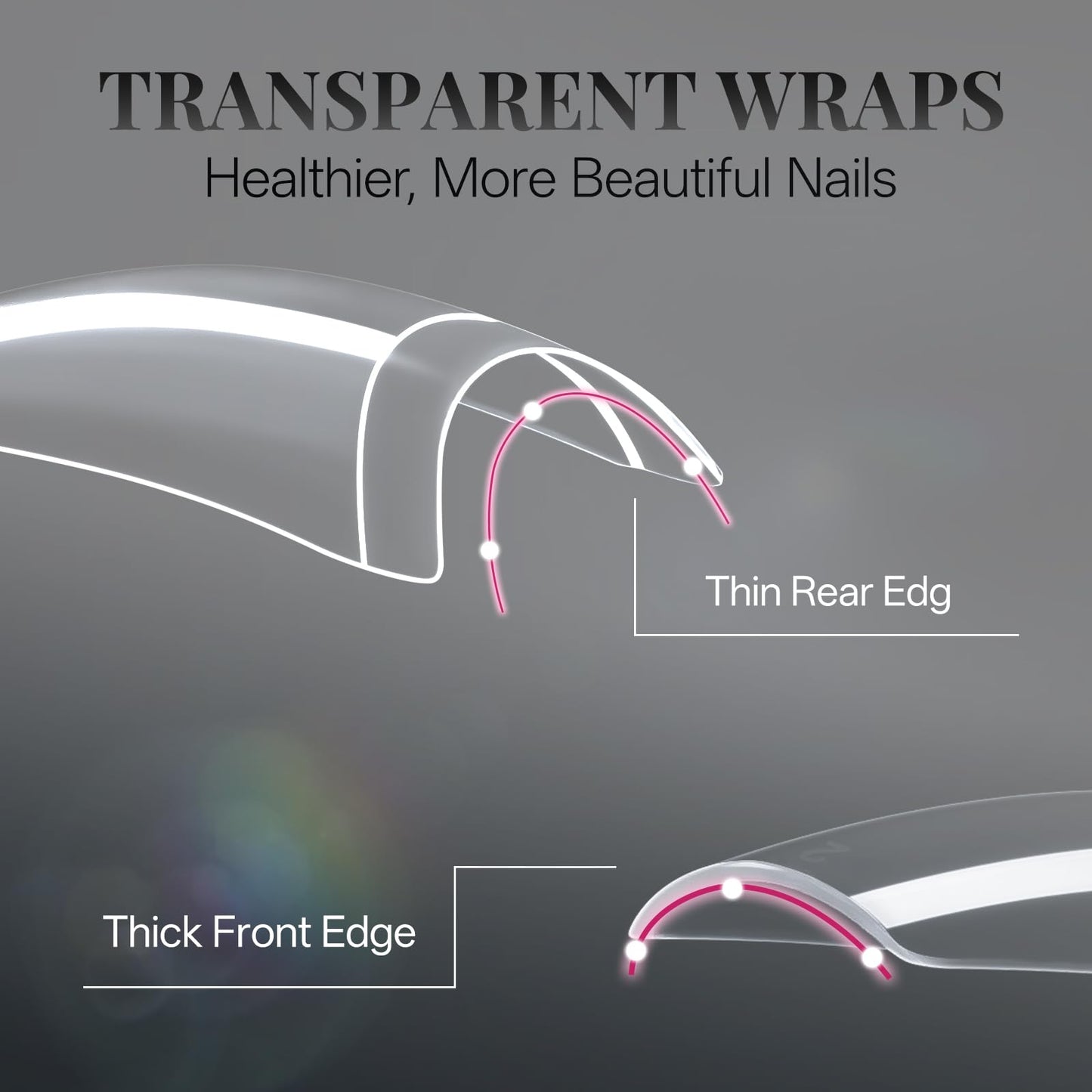 krofaue Nail Tips Lady French Style Acrylic Artificial Half Cover False Nail Tips with Box Ideal for Salons and Home DIY Manicure,10 Sizes,1000PCS (Natural and Clear)