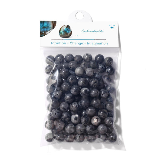 Raicegs 100pcs 8mm Labradorite Beads Natural Gemstone Beads Round Loose Beads for Jewelry Making DIY Bracelets Necklace