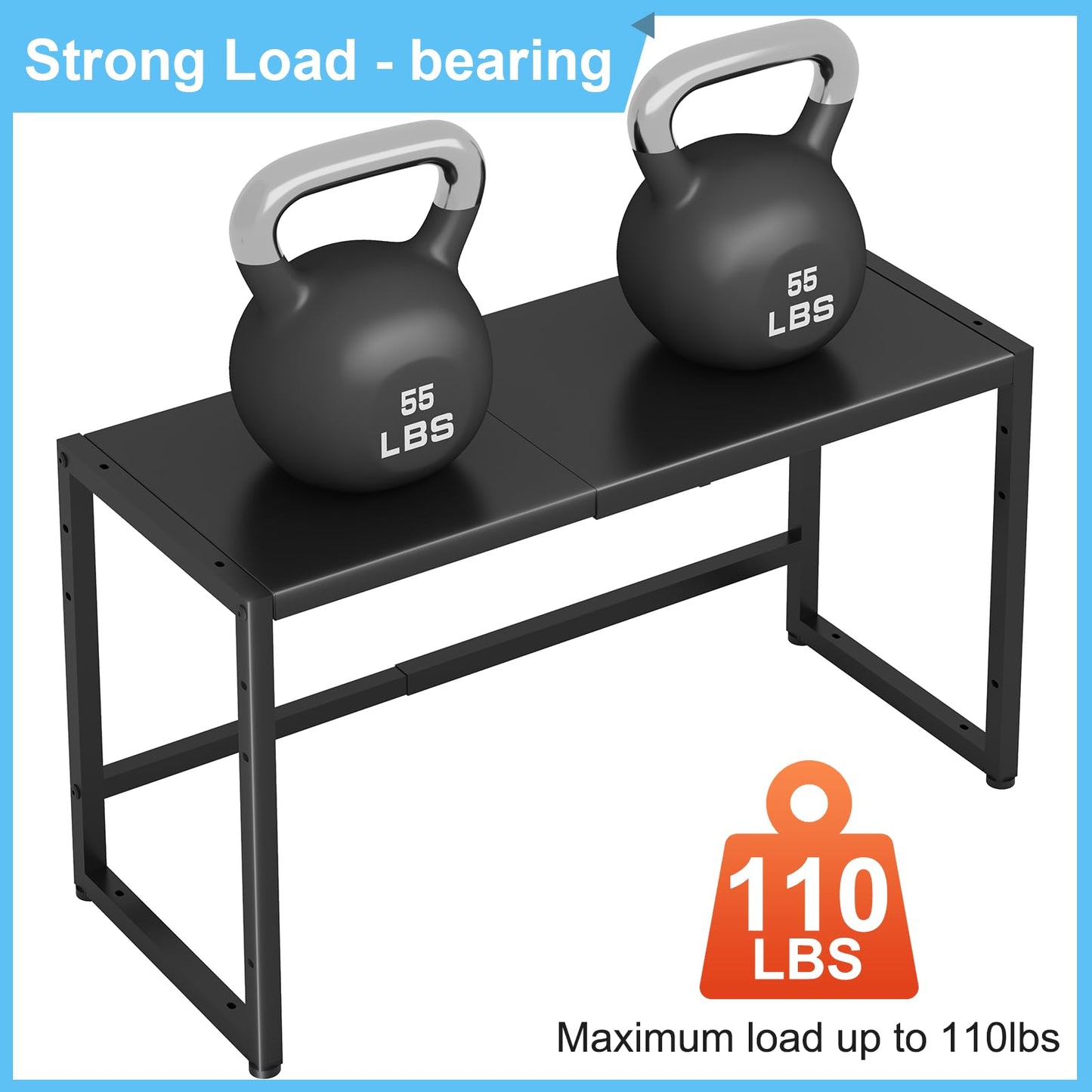 Expandable 110 LBS Heavy Duty Storage Shelves,Metal Shelving Unit for Pots Pans Microwave Small Appliance,Adjustable Storage Rack Shelf Organizer For Kitchen Garage Warehouse Cabinet Closet Pantry