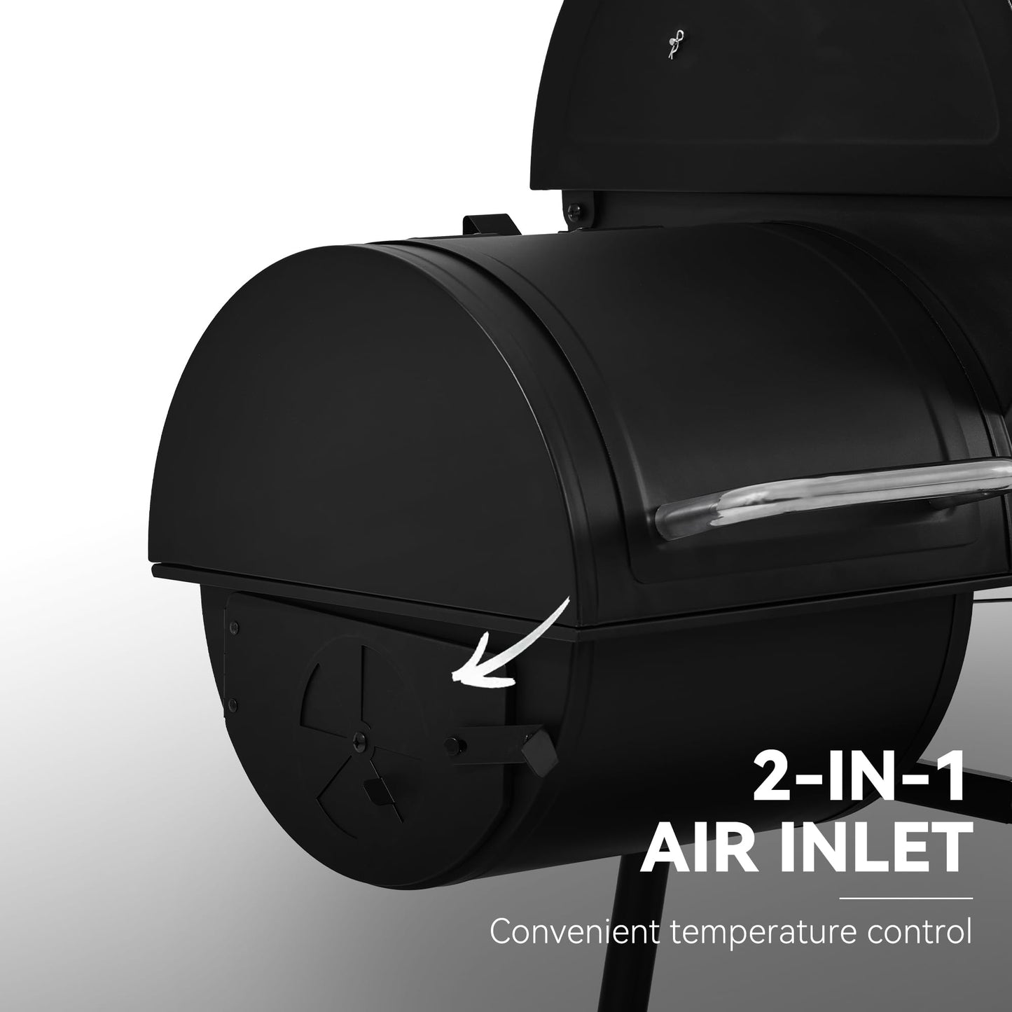 Royal Gourmet CC1830M 30 Inch Barrel Charcoal Grill with Offset Smoker & Warming Rack, Outdoor BBQ Grill with 811 Sq. In. Grilling Space for Backyard, Patio and Parties, Black