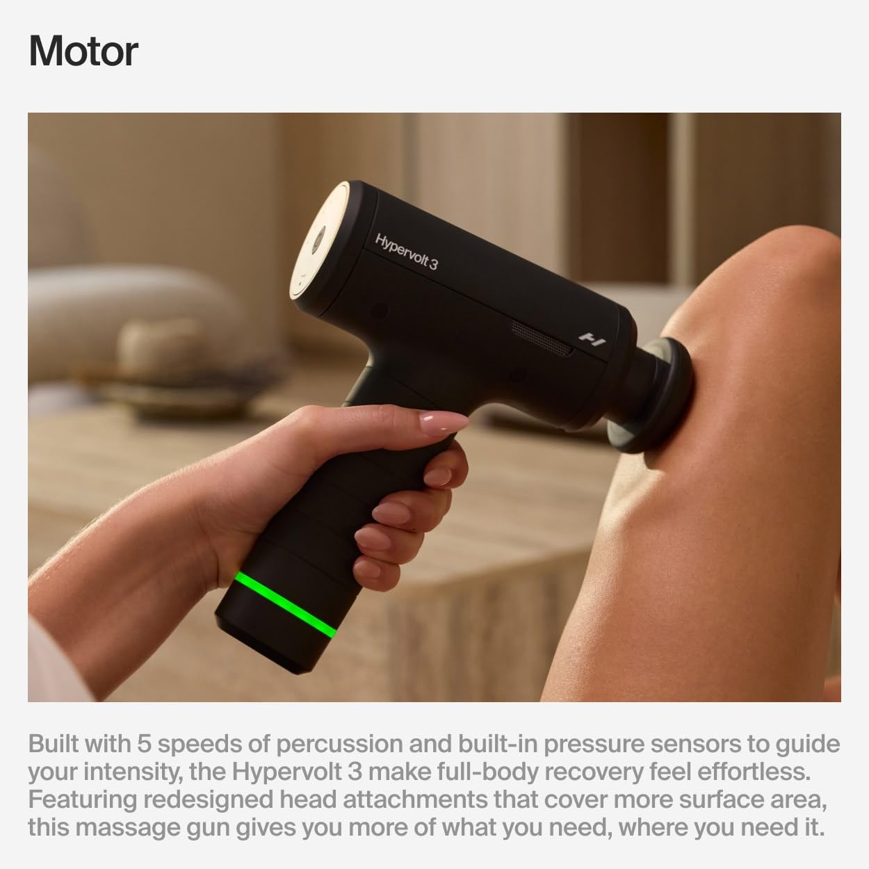 Hyperice Hypervolt 3 – QuietGlide Technology Handheld Percussion Massage Gun | 5 Speeds, 5 Interchangeable Heads | Helps Relieve Sore Muscles, Improve Mobility and Speed Up Recovery