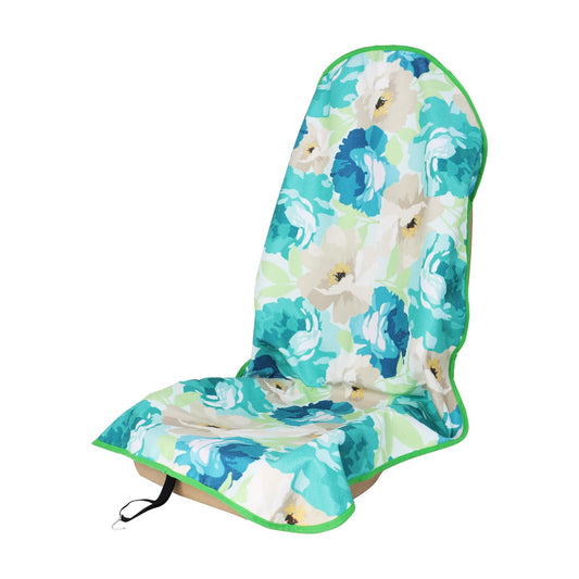 Zinytrae Sweat Towel Car Seat Cover Protector Front Seats for Gym Workout, Running, Swimming, Beach and Hiking, Waterproof Universal Seat Cover for Car, Truck, Van & SUV (Cyan Flower, 1pcs)