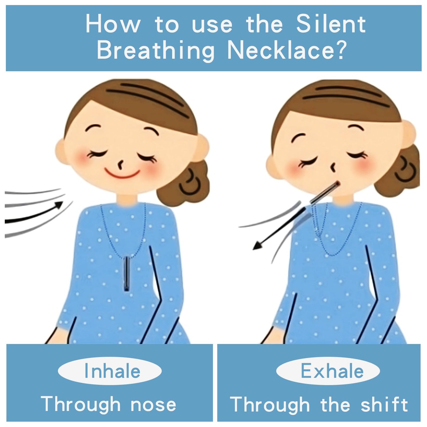 BOLAGTIER Mindful Breathing Necklace: Natural Wood Fidget Charm for Anxiety Relief & Quit Smoking Aid, Stainless Steel Sensory Pendant to Calm Your Mind (Rose Gold)