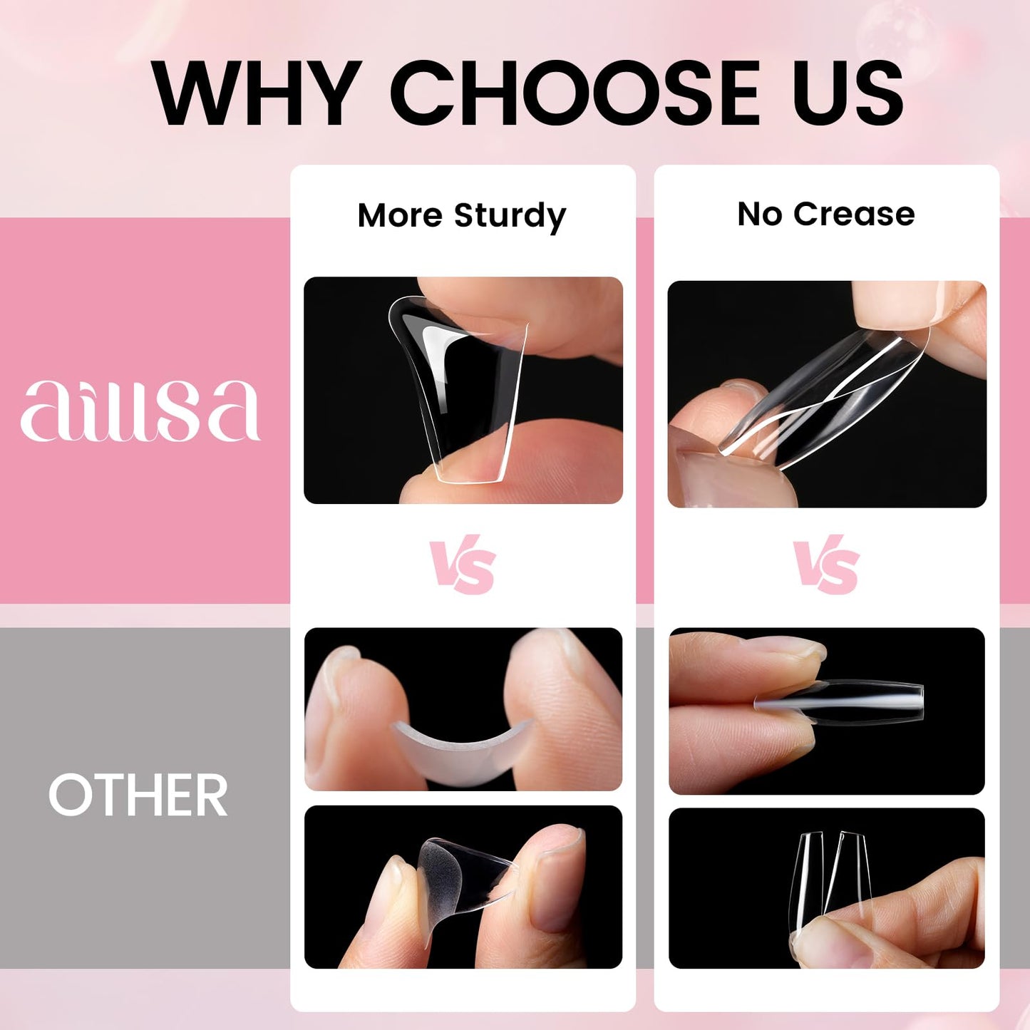 AILLSA Gel Nail Tips Kit Medium Coffin Nail Tips 224pcs, Upgrade Nail Glue Gel 30g for False Nail Tips, Gel Nail Kit with U V Lamp for Women Starters