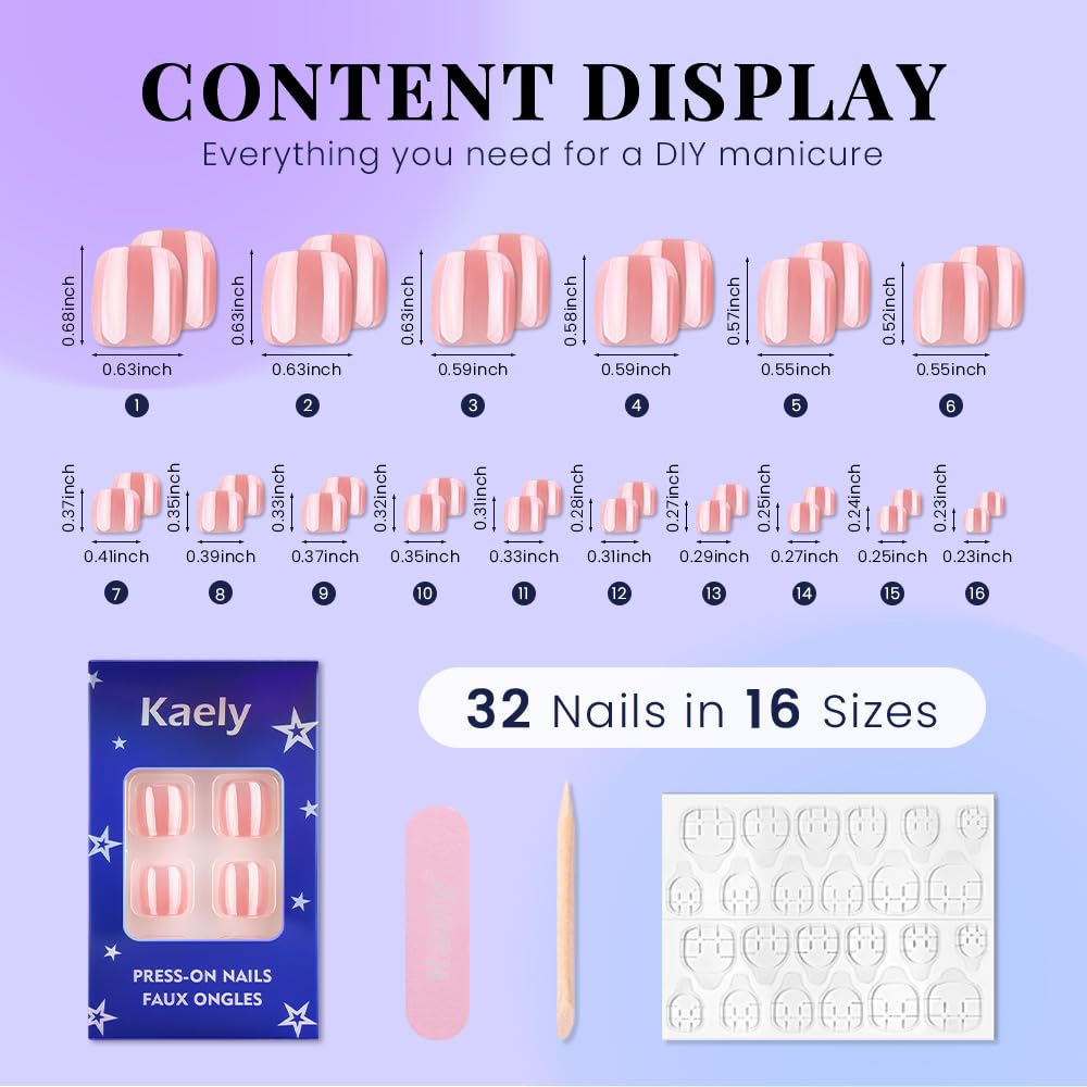evpct Coral Glazed Press on Toenails Square for Women Gift, Glossy Square Fake Stick Press on Toe Nails, Soft Stick on Toenail Set with Kit, Lightweight Perfectly Fit Full Cover Fake Toenails 32Pcs