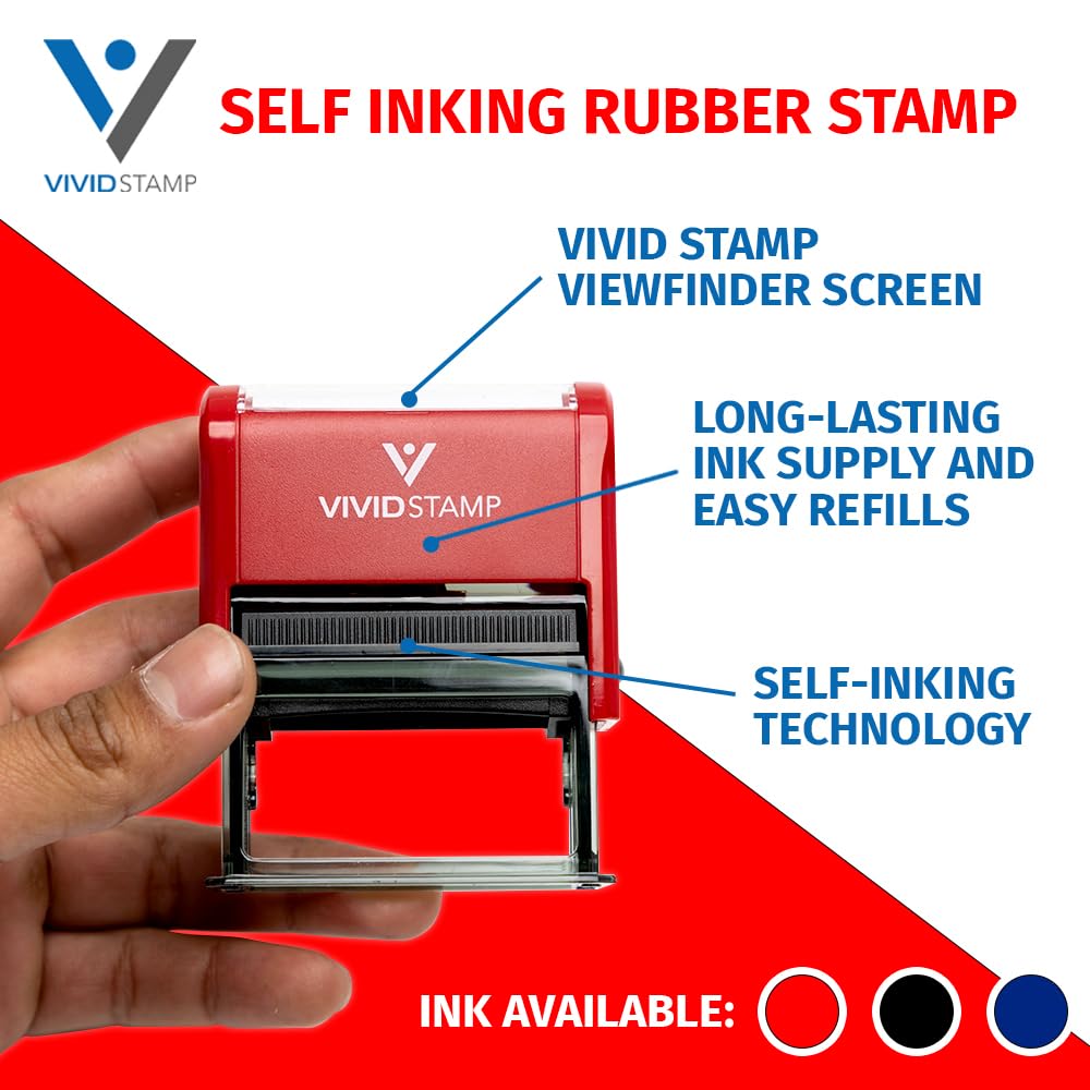 Urgent TIME Sensitive Self Inking Rubber Stamp (Red Ink) - Large 2 Pack