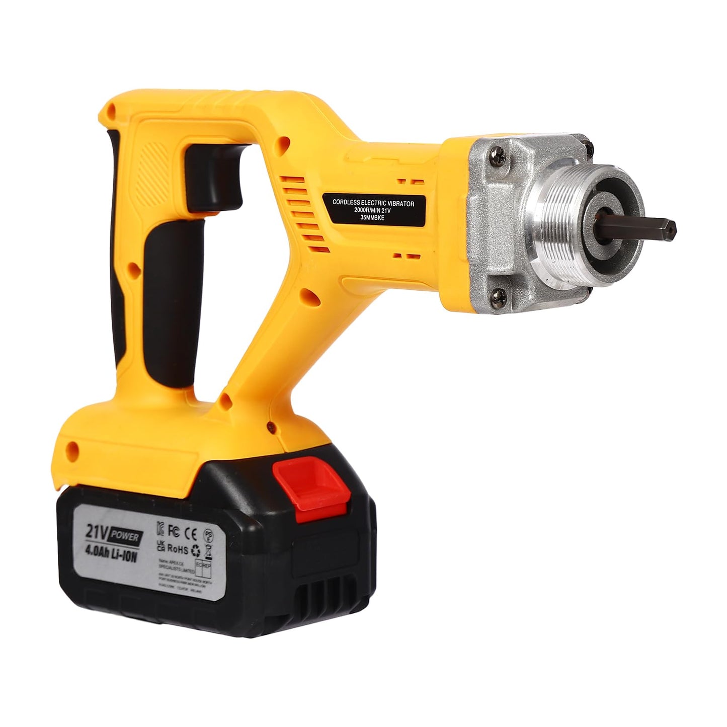 Concrete Vibrating Tool, Cordless Handheld Cement Vibrator,Remove Air Bubble, Level & Mix Concrete, 4.9’ Ft Flex Hose