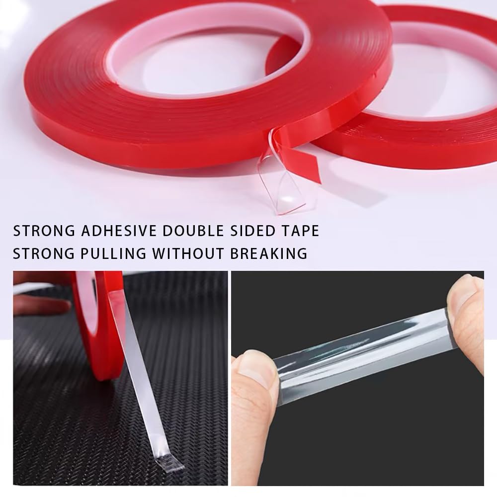 HLQHXWHZT 3 Rolls of Double Sided Tape, Removable Pressure Nail Adhesive Strong Adhesive Tape for Press on Nail Packaging Nail Salon Home Office Supplies…