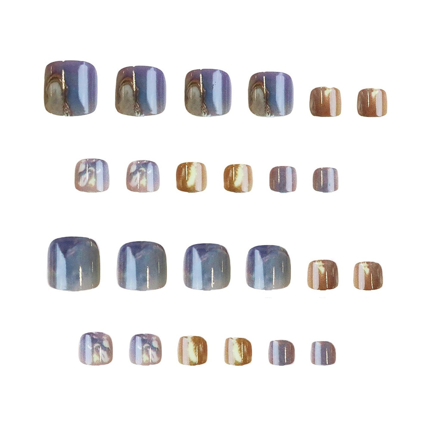 FIEONCIY Press on Toenails with Designs Acrylic Fake Nails for Toe Artificial False Nails with Charms Press on Toe Nails for Spring Summer Stick on Toenails for Women Girls(WSJ2541)
