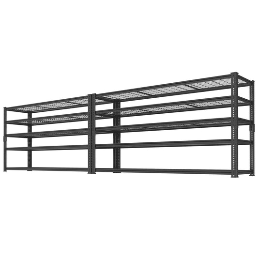Storage Shelves Heavy Duty, 2 PCS 60" L x 24" W x 78" H Garage Wire Shelving Unit Loads 3300LBS, 5-tier Adjustable Metal Industrial Utility Shelf Rack for Kitchen, Laundry Room, Warehouse, Basement