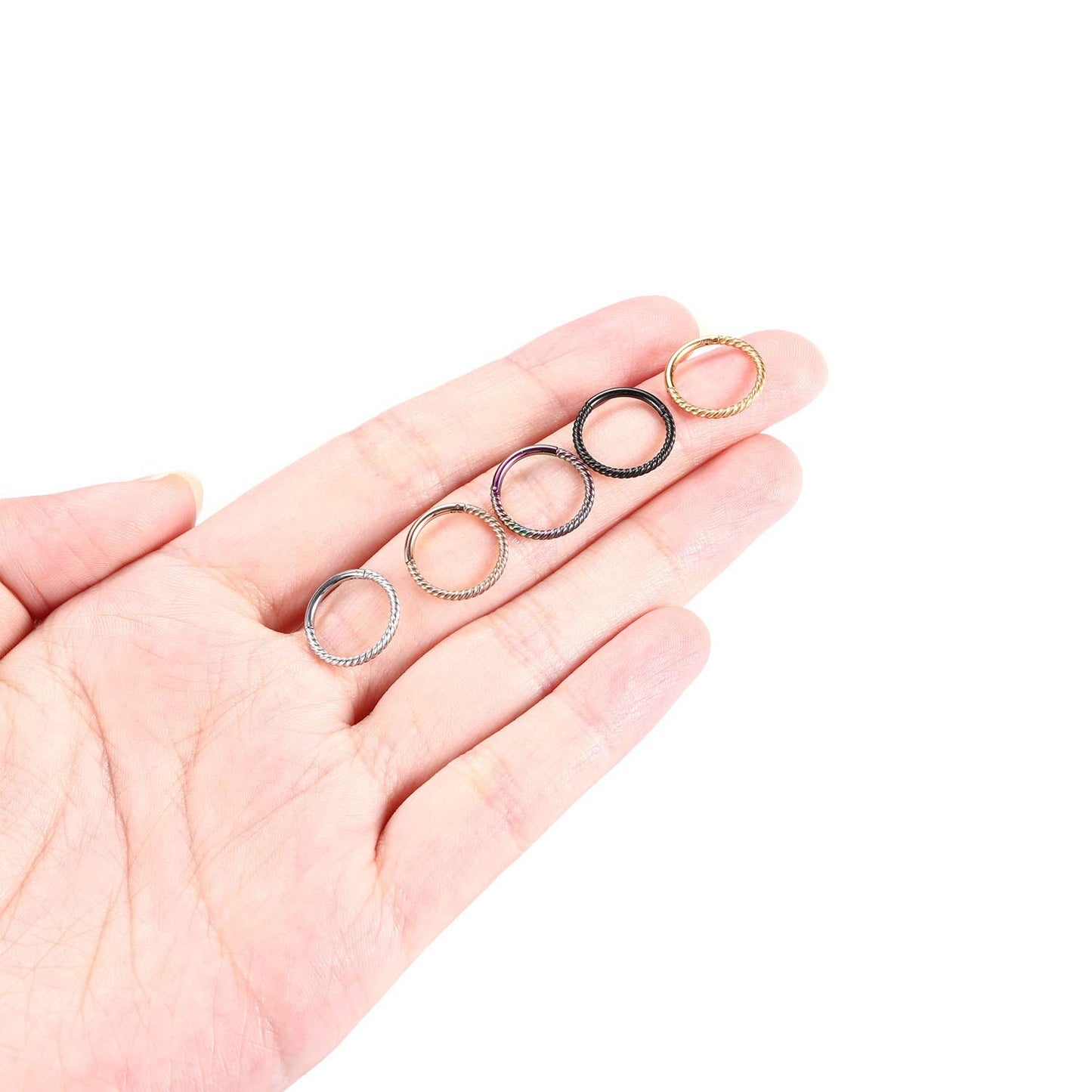 Nose Piercing Nose Rings 16 Gauge Nose Ring Hoop Earrings Silver Septum Ring Nose Hoop 16g Cartilage Earring Septum Clicker Lip Rings Helix Earring Rook Earrings 12mm Septum Jewelry Surgical Steel