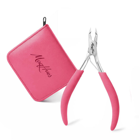 Women Professional Cuticle Nipper/Cuticle Trimmer, Sharp Precise 4mm Half Jaw, Non-Slip Comfort Grips, In Cute Travel Case, Cuticle Cutter/Cuticle Clipper, 420 Stainless Steel for Manicure Pedicure