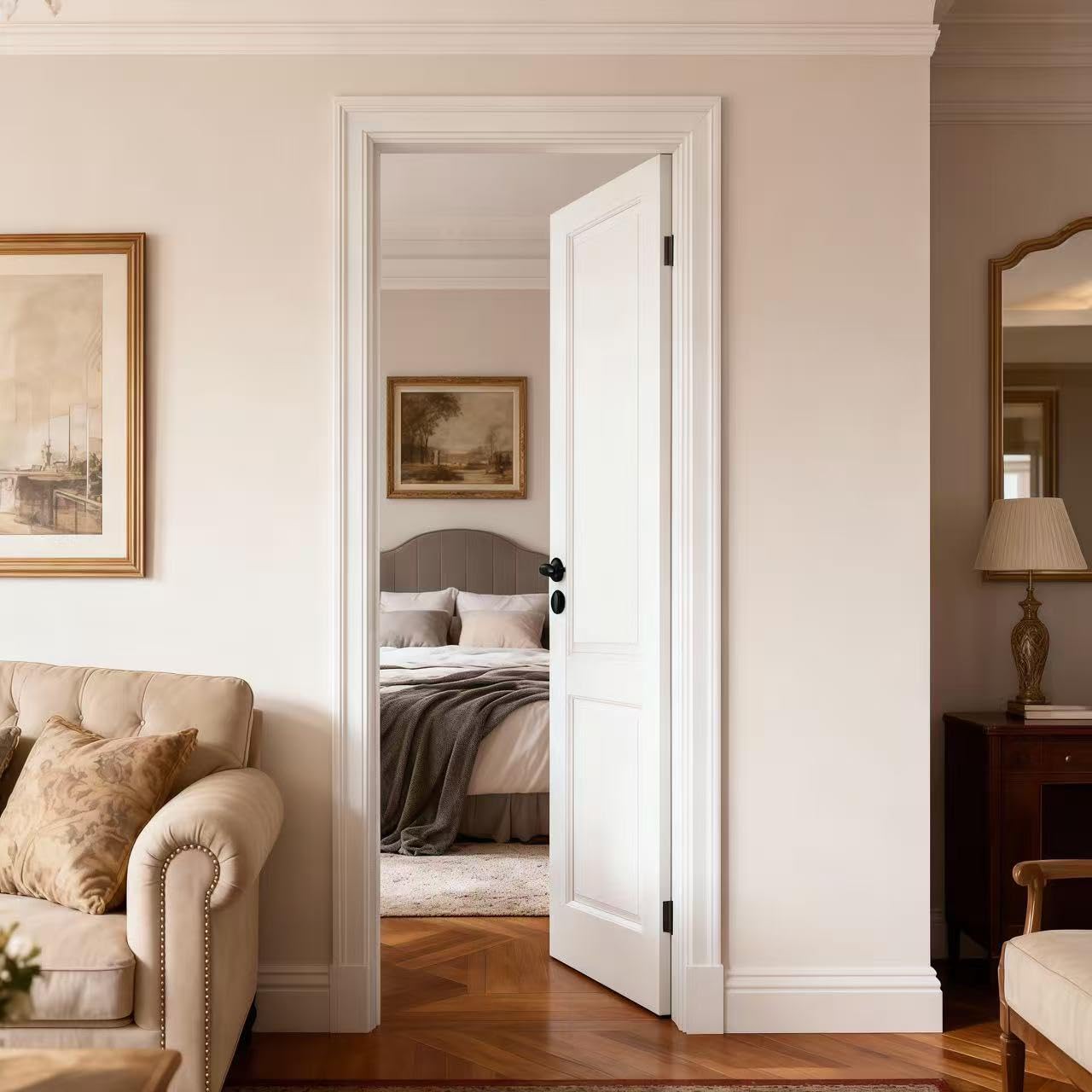 LetLuck 30"x 80" French Door Panels with a 2-Panel Design, Ideal for Closets, Storage Rooms, Bathrooms, Offices, and Interior Room Door - Solid Core Composite Material, No Hardware Included