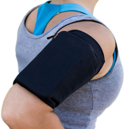 MMOBIEL M Running Phone Armband – Stretchable Sports Arm Band for All Phones, Fits 8–12” Arm Circumference, Ideal for Running, Cycling & Training (Black)