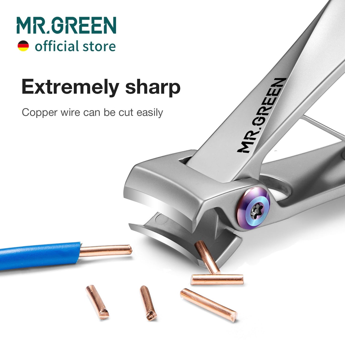 MR.GREEN Nail Clippers Wide Jaw Opening Stainless Steel Fingernail Clipper Thick Hard Toenail Cutter Manicure Scissors Tools (Nail Clipper (Medium)+Nail File)
