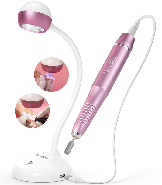 MelodySusie X3 Nail Tools Kit, Professional LED UV Nail Lamp with Nail Drill for Gel Nails, Flash Cure Gel Nail Lamp for Acrylic Nail Extension, Rechargeable Cordless Nail Art Lamp with UV LED 2 Modes