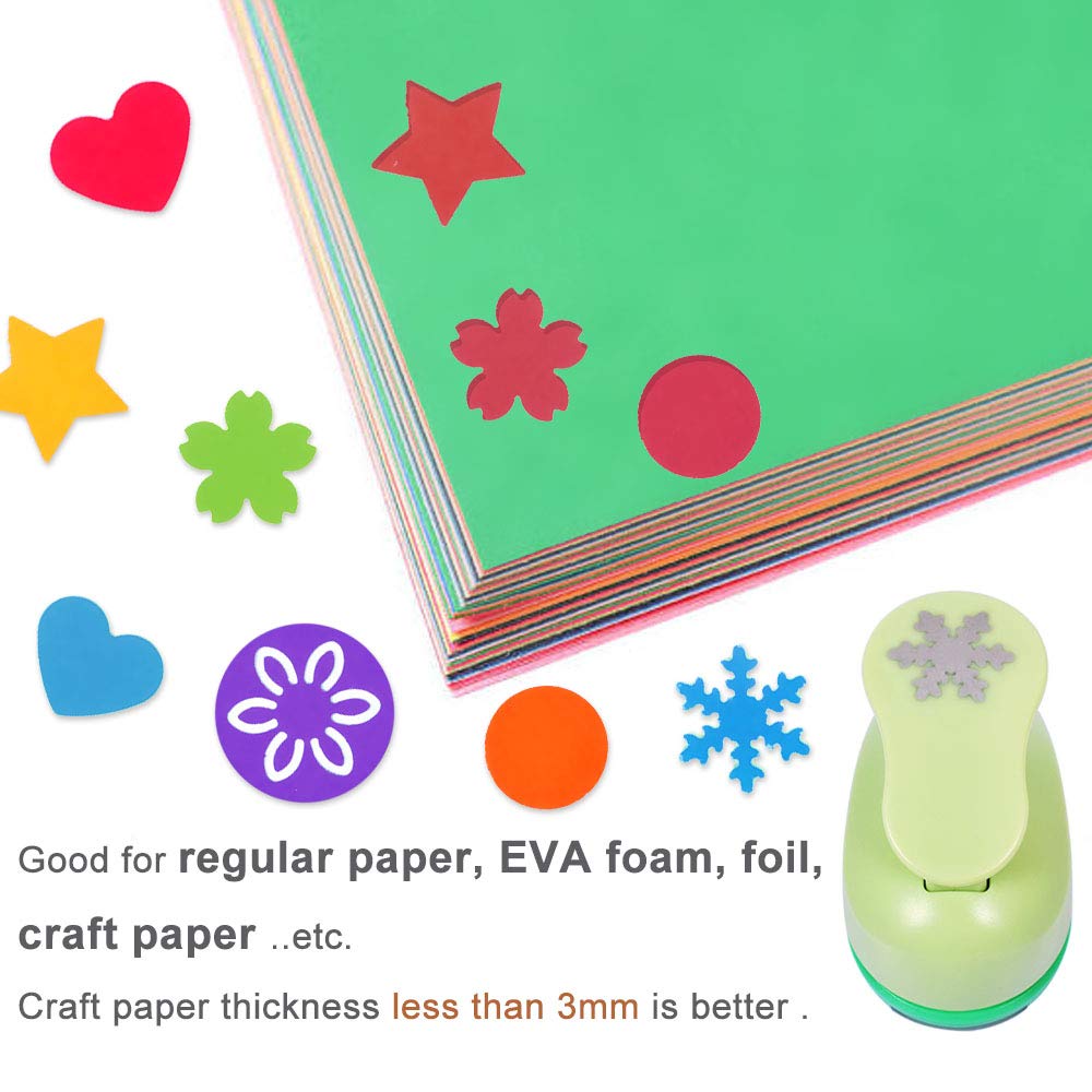 UCEC Paper Punches for Crafting, Hole Punch for Kids, 1 Inch Craft Hole Punch Shapes, 6PCS Star Heart Flower Punch Kids Hole Puncher Shape Cutters for Crafts for School Crafting & DIY Projects