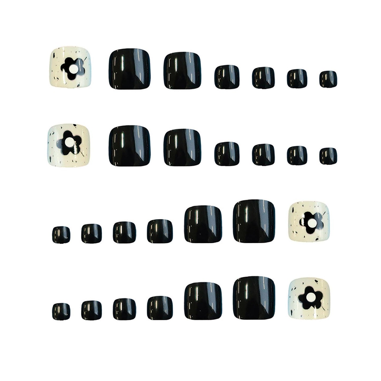 FIEONCIY Press on Toenails with Designs Acrylic Fake Nails for Toe Artificial False Nails with Charms Press on Toe Nails for Spring Summer Stick on Toenails for Women Girls(WSJ2539)