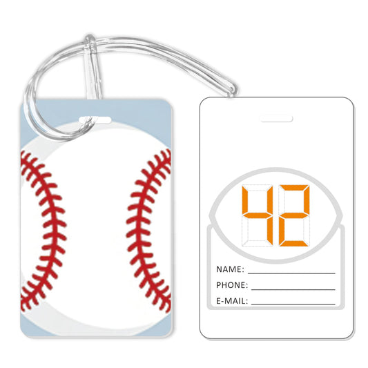Basebal Bag Tags for Luggage, Double-Sided Name Tags with Blank Sticker Labels, Team Sports Gear Identifiers, Includes 12pcs 7.8 inch Clear PVC Lanyards for Team Gifts, Travel