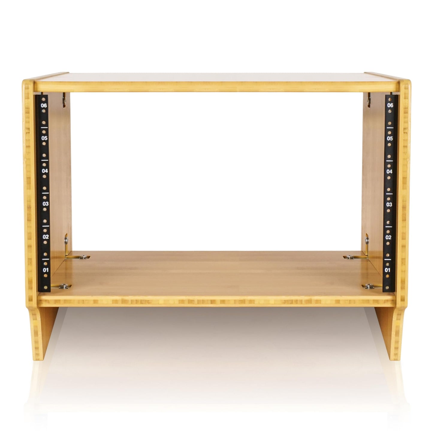Sound Town DIY 6U Angled Desktop Turret Studio Rack, Solid Carbonized Bamboo, Assembly Required (STBR-6SL)