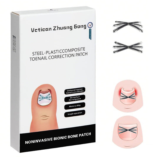 Upgraded MI-shaped Design Titanium Alloy Ingrown Toenail Corrector for Quick Pain Relief, Ingrown Toenail Treatment and Removal Tool Kit for Effective Curved Nail Repair, 6pcs