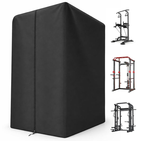 Gym Rack Cover with Waterproof Zipper, Strength Training Protective Covers for Squat Rack/Weight Lifting Rack/Home Gym Workout Equipment-Indoor or Outdoor (47" x 69" x 84"inch)
