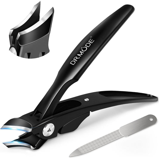 Slanted Nail Clippers for Men Thick Ingrown Nails, Large Toenail Clippers for Seniors with Wide Jaw Opening, Heavy Duty Long Handled Nail Cutter