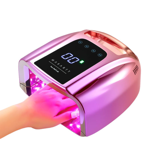 Makartt UV LED Nail Lamp - Fast Curing UV Light with Handle Nail Dryer with 42 Beads 4 Timers Cordless Rechargeable Lamp LCD Touchscreen & Smart Sensor(Gradient Purple)