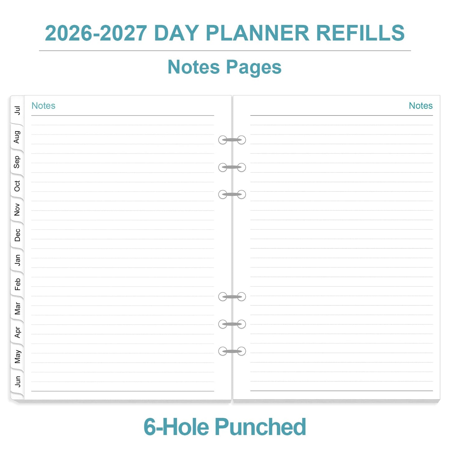 2026-2027 Planner Refills for A5 Binder - One Page Per Day Daily ＆ Monthly Planner, July 2026 - June 2027, Prioritized, To-Do List, Notes, Appointment Schedule, 6-Hole Punched, 5.8" x 8.3"