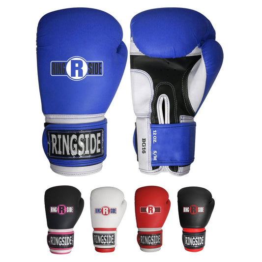 Ringside Pro Style Boxing Training Gloves Kickboxing Muay Thai Gel Sparring Punching Bag Mitts, Large/X-Large, Blue
