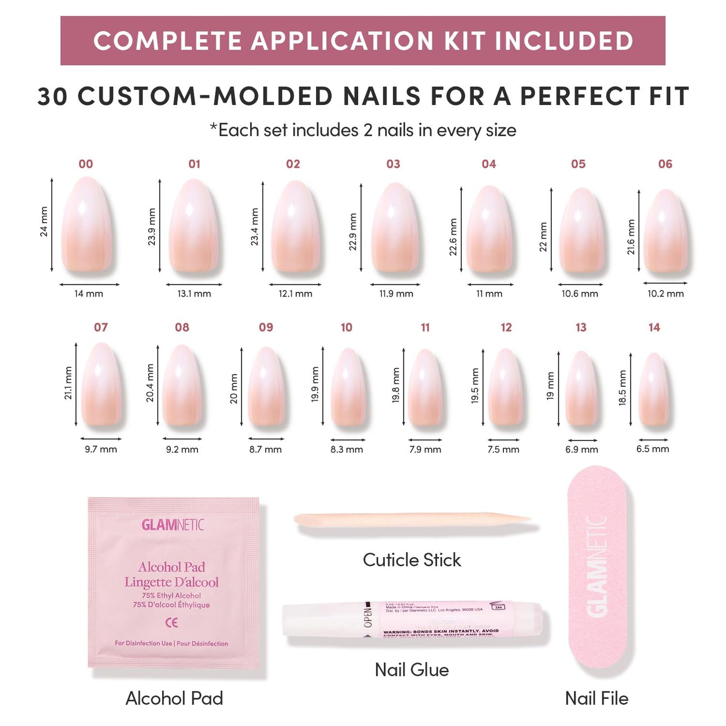 Glamnetic Press-On Nails Bundle - Sugar Glazed & Frosted Chai | Medium Oval Fake Nails with Polka Dots & a Glazed Finish | Medium Almond Glazed Ombré False Nails | Durable, Salon-Quality Nail Kits
