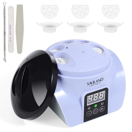 Saviland Essentials Nail Polish Remover Machine: Nail Soaking Bowl & Acetone Nail Polish Remover Gel Nail Remover Machine with Nail Soak off Bowl Soaker Tech Acrylic Nail Remover Steam Salon Home DIY