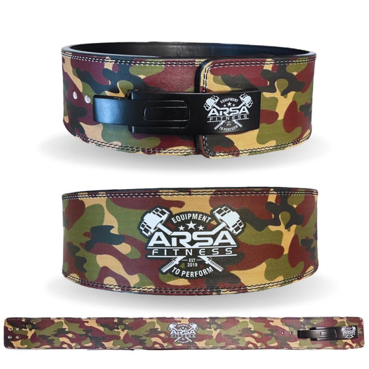 Arsa Fitness 10MM Competition Weightlifting Lever Belt for Men & Women, Powerlifting, Bodybuilding, & Strength Training - Camoflage Series (Brown Camo, X-Large)