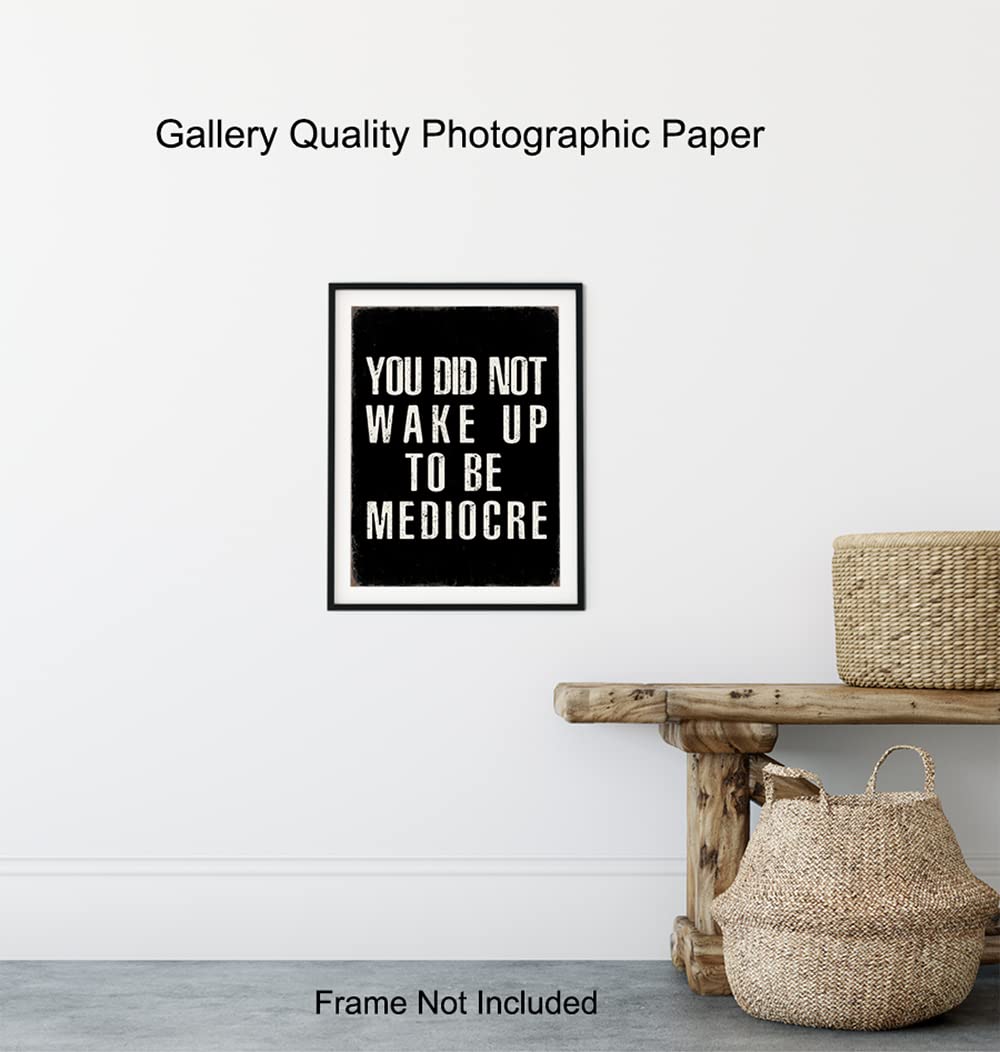 YELLOWBIRD ART & DESIGN Motivational poster 8x10 - Black Rustic Motivation Inspirational Quotes Wall Art - Inspiration Positive Quotes Wall Decor - Office Artwork for Men Entrepreneur Gym Decor