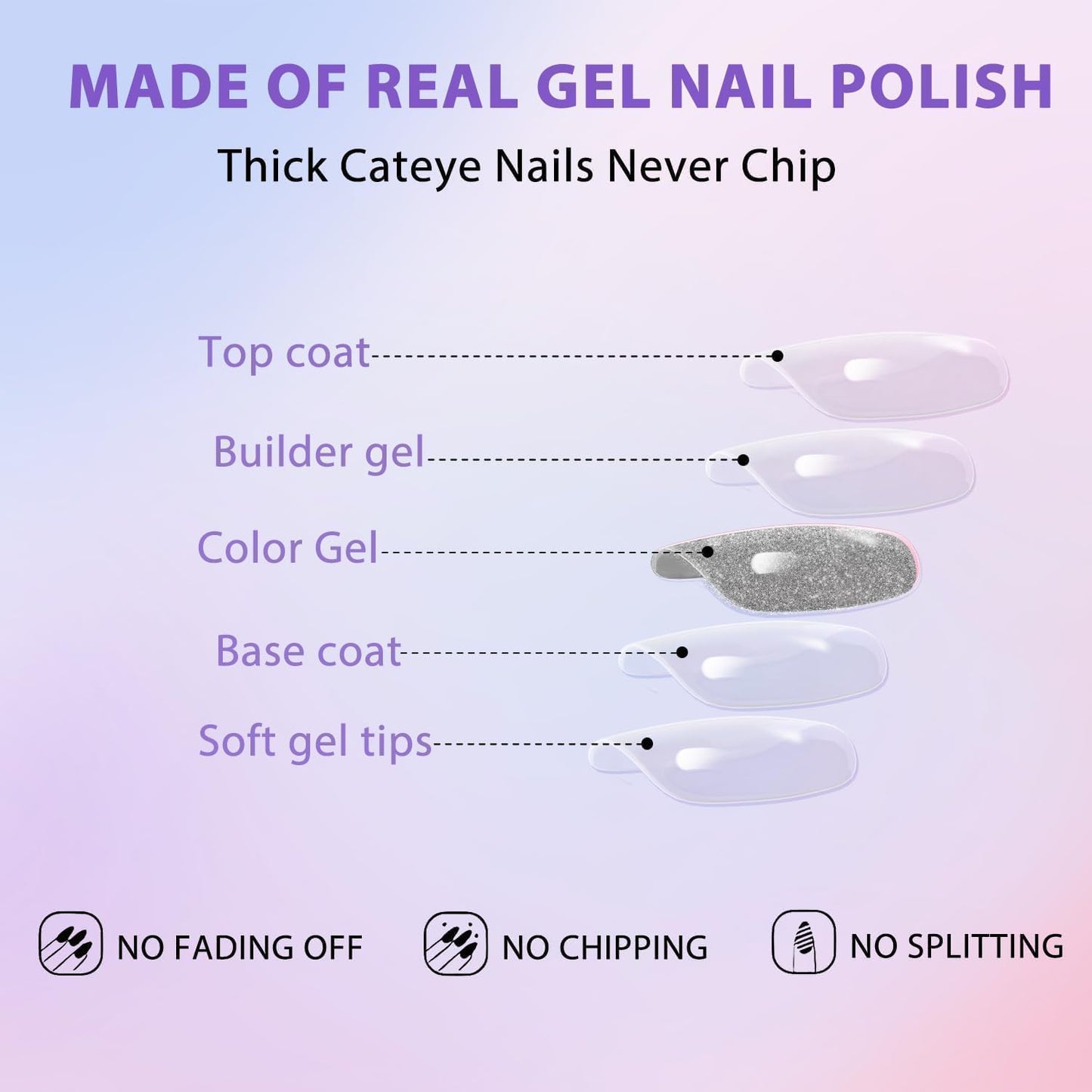KQueenest Cat Eye Press on Nails Short, 30 Pcs Chrome Dark Purple Press on Nails Square, Glitter Sparkly Fake Nails Press on Short, Reusable Soft Gel Glue on Nails for Women Salon-Quality Manicure