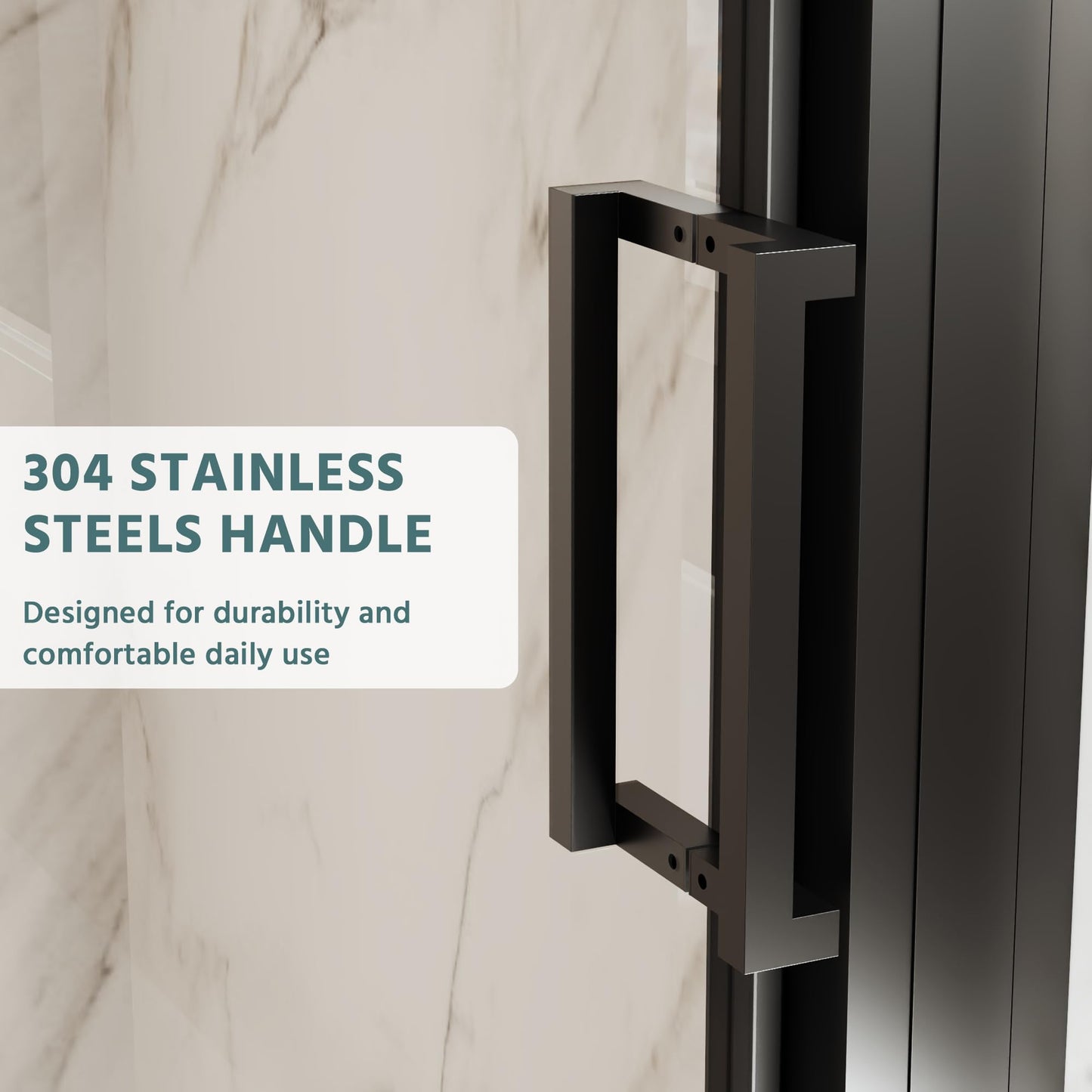 ComfyStyle 44"-48"W x70''H Tri-Fold Sliding Shower Door, Wide Walk-In Opening, Space-Saving Triple Shower Doors with Flexible Folding Glass Panels, Hidden Roller System, 6mm SGCC Tempered Glass, Black