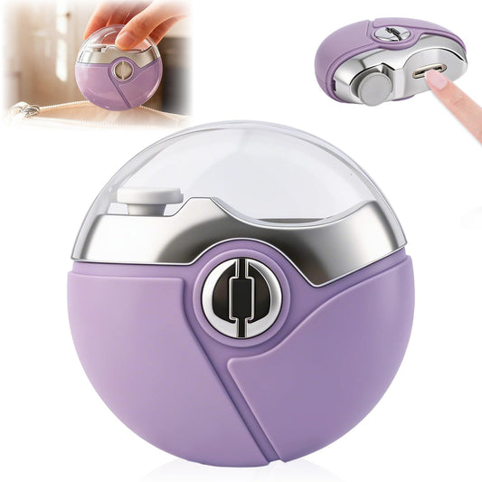 Upgraded Electric Nail Clipper, 3-in-1 Automatic Nail Trimmer & Polisher with 2 Speed Settings, for Seniors and Adults, Multi-Functional Nail Care Tool (Purple)