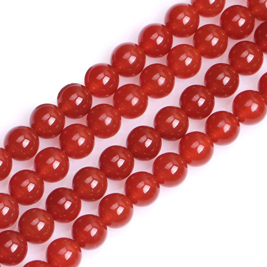 GEM-Inside Carnelian Red Agate 8mm Gemstone Loose Beads Natural Round Crystal Energy Stone Power for Jewelry Making 15"