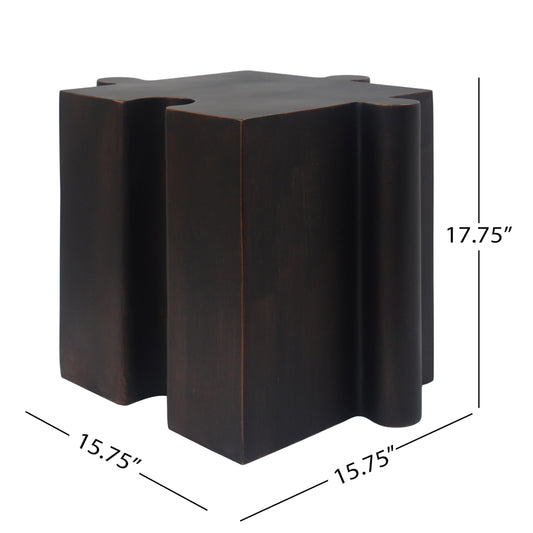 Christopher Knight Home Daton 3 Piece Interlocking Outdoor Side Table Set, Modular Lightweight Concrete Coffee Table, Convertible MGO End Table for Indoor&Outdoor, Design for Creative Set Up, Copper