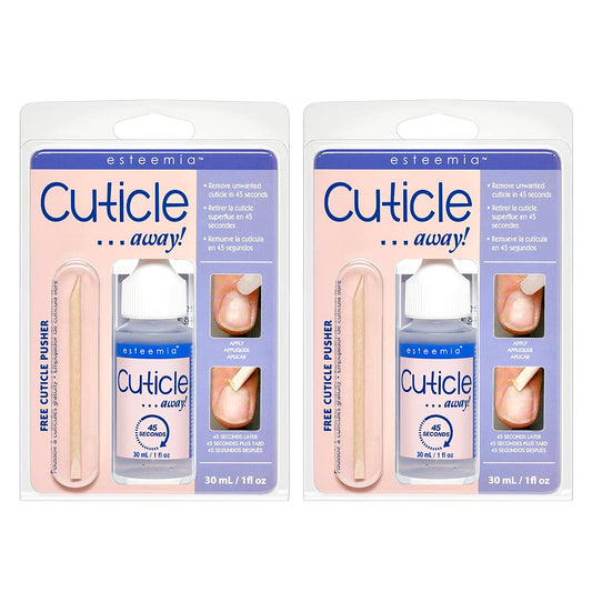 ProLinc Esteemia Cuticle Remover with Free Cuticle Pusher – Fast 45-Second Cuticle Softener & Remover for Manicure & Pedicure, 1oz, 2 Pack