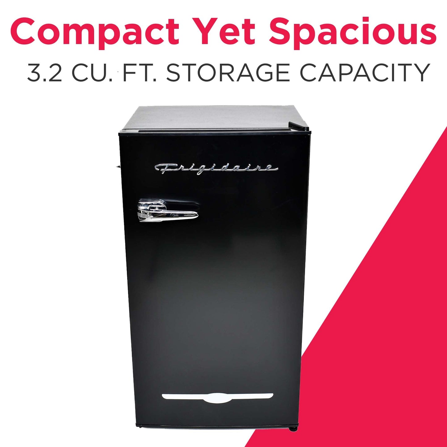FRIGIDAIRE EFR376-BLACK 3.1 Cu Ft Black Retro Bar Fridge with Side Bottle Opener