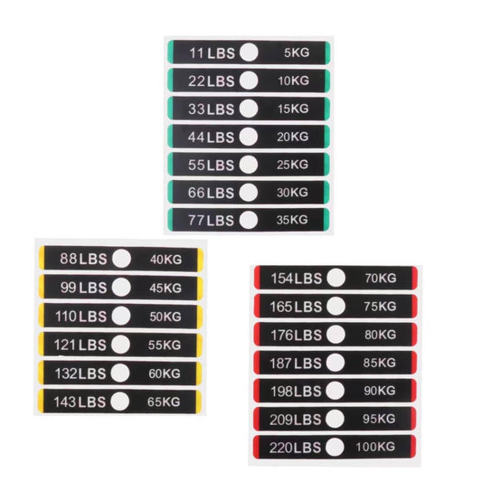 11 lbs to 220lbs/5kg to 100kg Weight Stack Stickers for Gym Machine